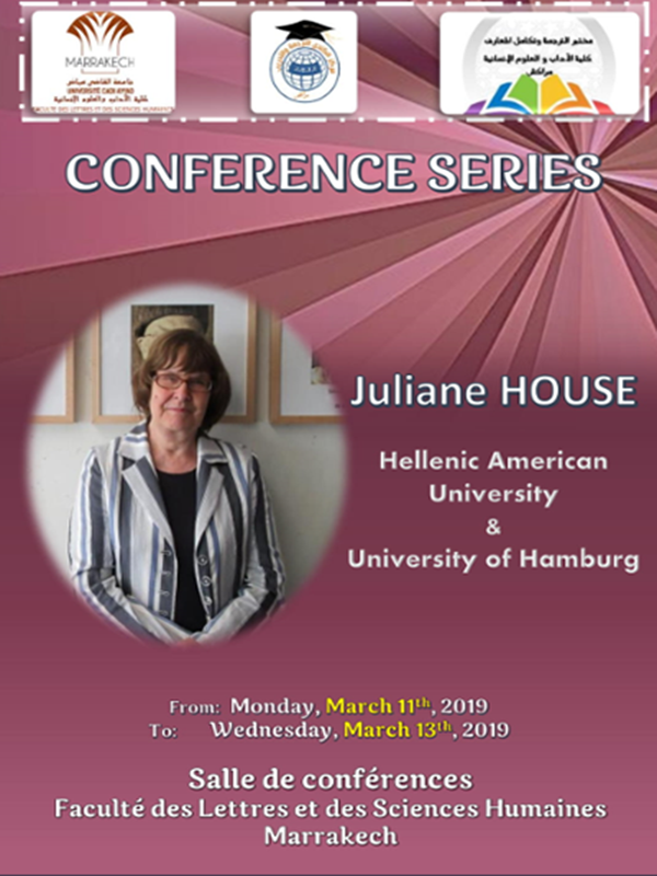 Julian House conference on Translation Studies at Cadi Ayyad, Marrakech, March 2019