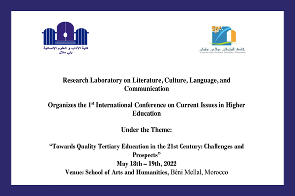 Conference: Tertiary Education Quality/May 18-19, 2022/FLSH Ben MellalPoster