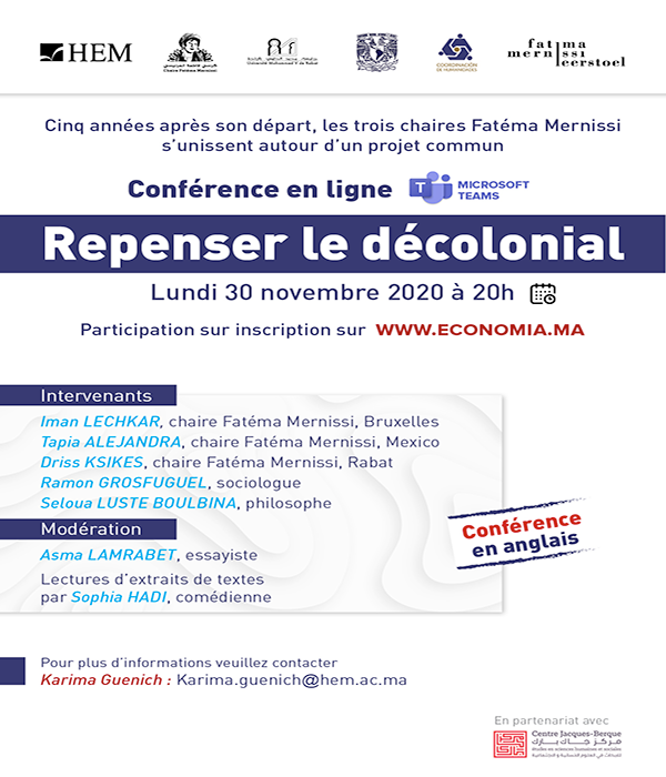 Poster: Repenser le Décolonial/HEM/Nov 30,2020