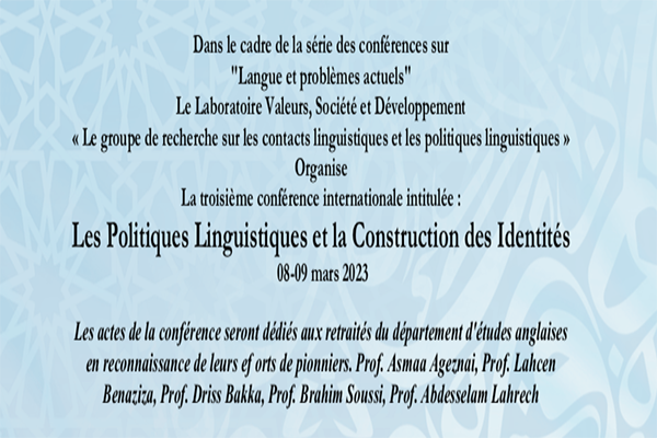 Conference poster: Les Politiques Linguistiques et la Construction des Identités